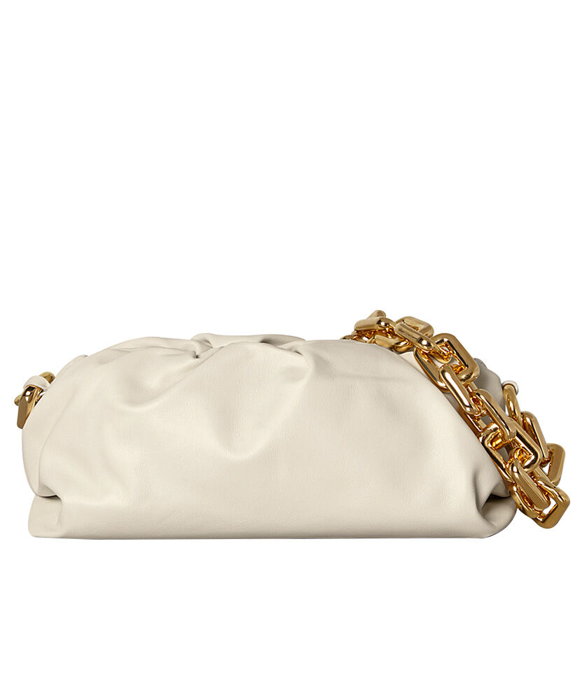 Bottega Veneta The Chain Pouch Clutch Leather White